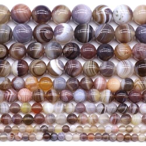 Natural stone grey botswana agate round beads loose Bead DIY fashion jewelry Making for woman gift Necklace