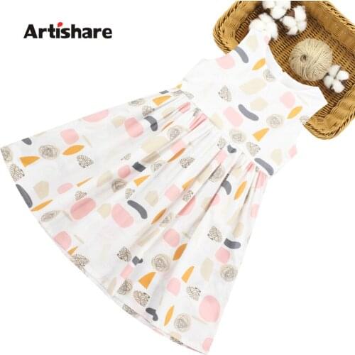 Dresses For Girls Floral Pattern Girl Child Dress Belt Kids Dresses Summer Clothes For Girls 6 8 10 12 14