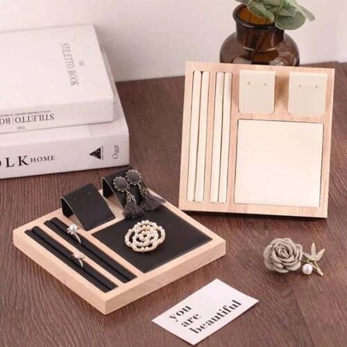 Luxury Bamboo Wood Earrings Display Tray To Choose For Woman Earrings Display Stand Jewelry Display Tray