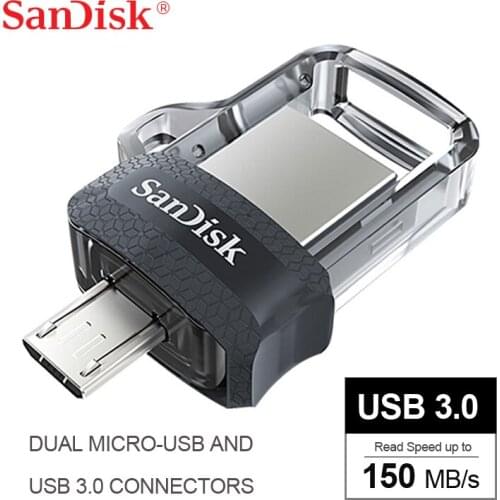 SanDisk SDDD3 Extreme High Speed OTG USB 3.0 Memory Disk 128GB 64GB 32GB 150MB/s Micro USB Dual Interface For PC Or Android