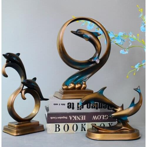 Nordic Dolphin Ornaments Home Decoration Accessories Living Room Wine Cabinet Modern Simple Creative Resin Crafts Furnishings