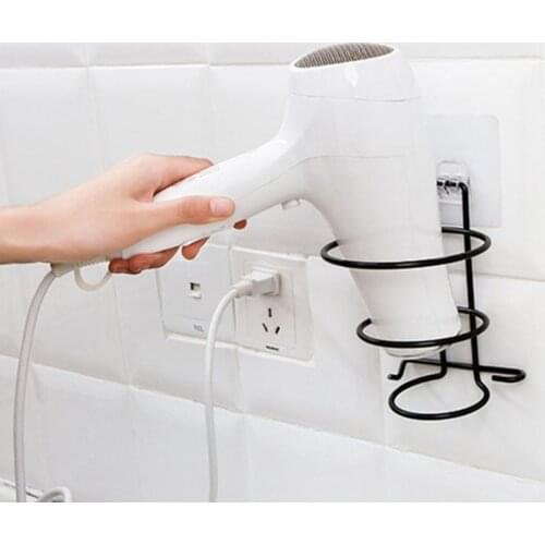 Hair Dryer Rack Wall Mounted Bathroom Hotel Stand Holder Hairdryer Shelves Shelf Storage Hanger No Drilling