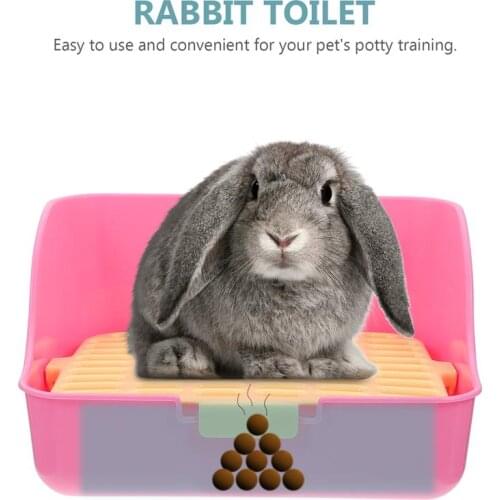 Rabbit Litter Box Pet Toilet Potty Trainer Corner Small Animals Litter Box Pet Toilet Urinal Bedpan Rabbit Excrement Basin