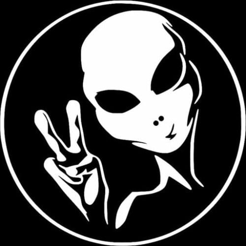 14CM*14CM UFO Alien Personality Car Sticker Vinyl Decal