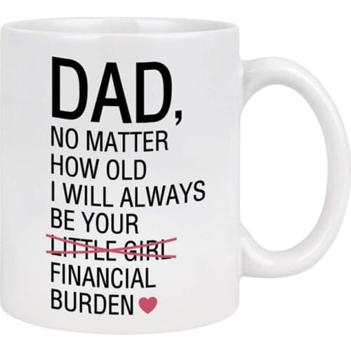 Funny Coffee Mugs and Cups White Ceramic Eco Friendly Drinkware Cup Reusable Tea Milk Beer Mug Happy Fathers Day Unique Gifts