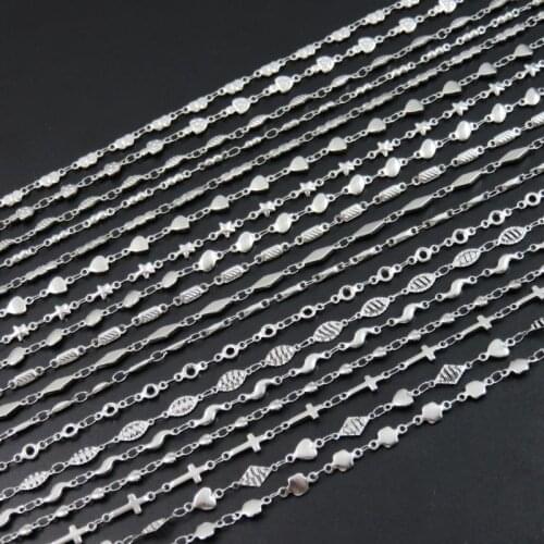 Factory Price Wholesale Stainless Steel Love Heart Chains, DIY Women Cross Necklace, Fashion Jewelry Findings