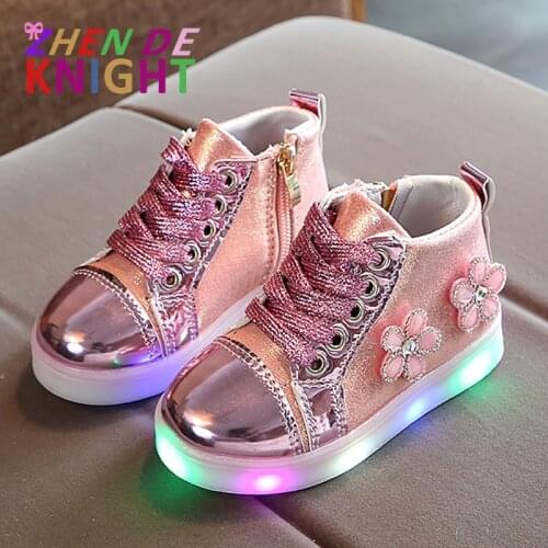 ZHEN DE KNIGHT Kids Glowing Shoes