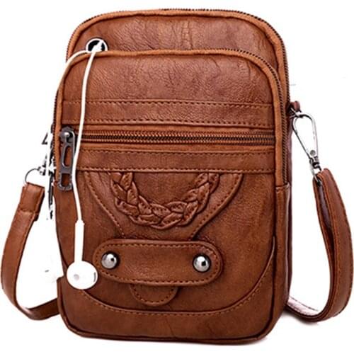 Female Cell Phone Purse with Leather Casual Square Wallets for Women Ladies Coin Pockets Shoulder Bags Crossbody Bag sac femme