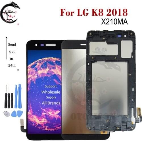 LCD With Frame For LG K8 2018 LCD X210MA Display Screen Touch Digitizer Assembly K82018 Display New 5.0" Replacement Tested OK