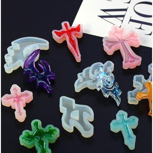 1/5Pcs Silicone Cross Silicone Resin Mold For Jewelry Making Casting Mould Cross Jewelry Pendant Making Tool resin molds