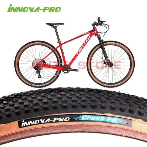 1 pair INNOVA MTB Road Bike Bicycle Tires 700x25c 26x2.0 29x2.1 27.5x2.25 Ultralight Anti Puncture Tires retro yellow edge tire