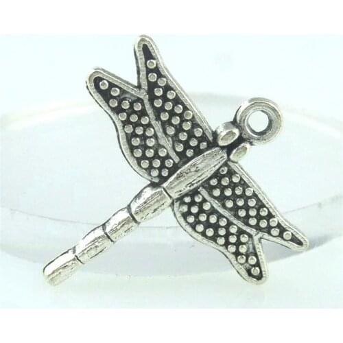 10pcs 15145 Antique Silver 25.5*24mm Dragonfly Charms Pendant For Jewelry Making Bracelet Vintage Accessories