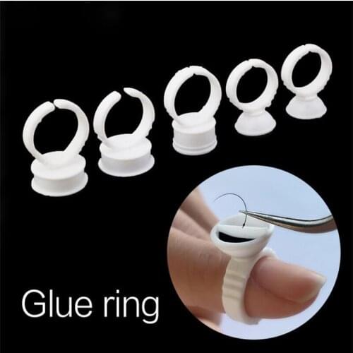 100PCS Disposable Glue Holder Ring Cups Eyelashes Extension Tattoo Pigment Holder Pallet Adhesive Glue Holder Palette Container