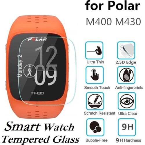 100PCS Tempered Glass For for Polar M400 M430 Smart Watch Screen Protector Anti Scratch Protective Film