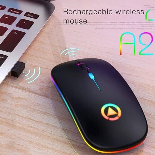 2.4GHz Wireless Optical Mouse Mice USB Rechargeable RGB 1600DPI Portable Mini Mouse Office Accessories For PC Laptop Tablet