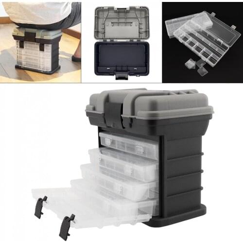 27x17x26cm 4 Layer Sea Fishing Boxes Fishing Tackle Box Fishing Lure Storage Box Fishing Tool for Outdoor Fishing