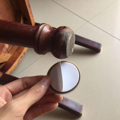 4pcs Round Square Self-Adhesive Slider Pads Floor Protectors Chair Glides Furniture Leg Silent