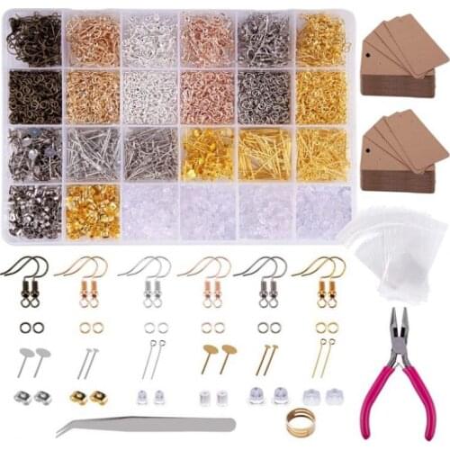 4200Pcs/Box Alloy Accesories Supplies Fit Open Jump Rings Earring Hooks Earnuts Needle Closed Loop for DIY Jewelry Making