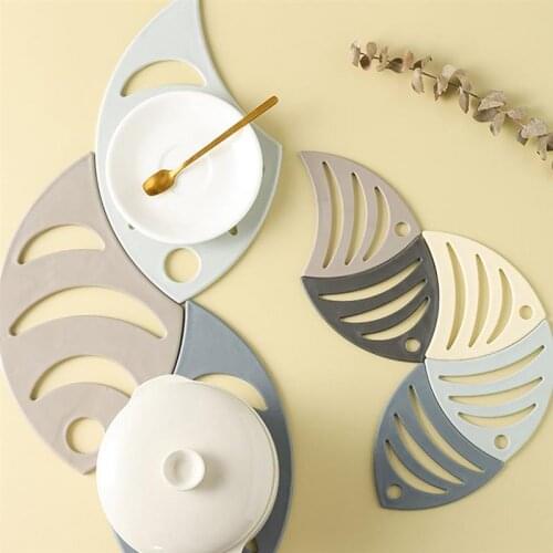 5PCS colorful Bowl Drink Coffee Cup Pad Coasters Placemats Fish Shaped Non-slip Anti-hot Dining Table Mats Kitchen tool for home