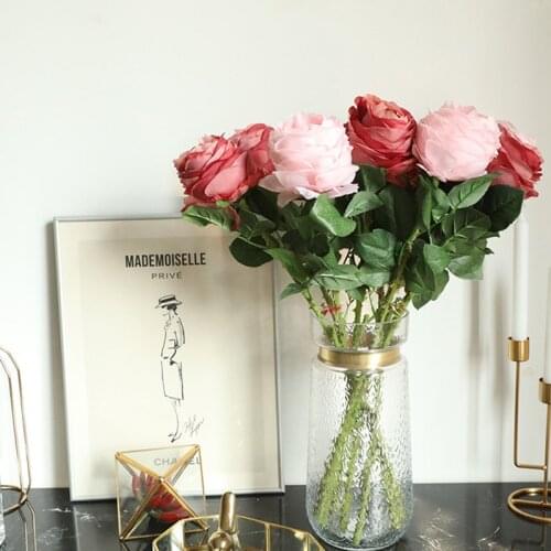 7pcs Rose DIY Party Decoration Silk Artificial Flowers Single Rose Wedding Fake Flowers Festival Supplies Home Decor