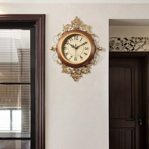 Art Clock Quartz Wall Clocks Living Room Mute Home Fashion Watch Home Decoration Wall Ornament American Retro Household Products