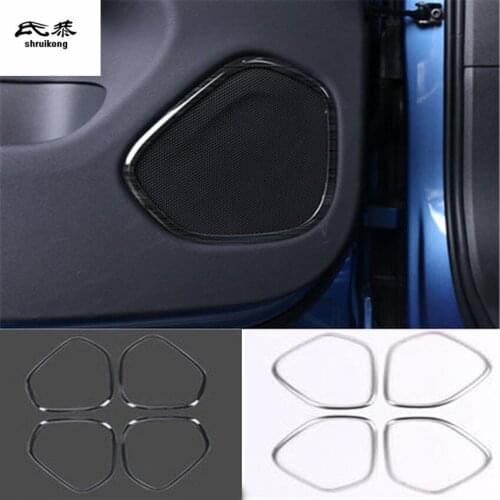 Free shipping 4pcs/lot Stainless steel car door speaker decoration cover for 2018 2019 VOLVO XC60 car accessories