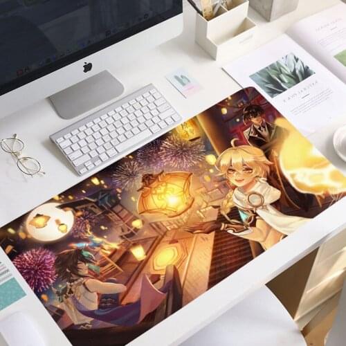 Genshin Impact 90x40cm Large Mouse Pad Gaming Accessories PC Laptop Gamer Mousepad Anime Antislip keyboard manga mouse pad gift
