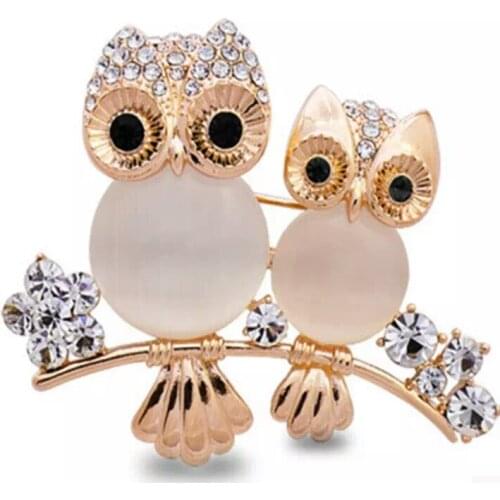Ancient Womens Mens Owl Korean Zinc Alloy Fashion Imitation Rhinestone Brooch Badge Christmas Gift Accessories 2021