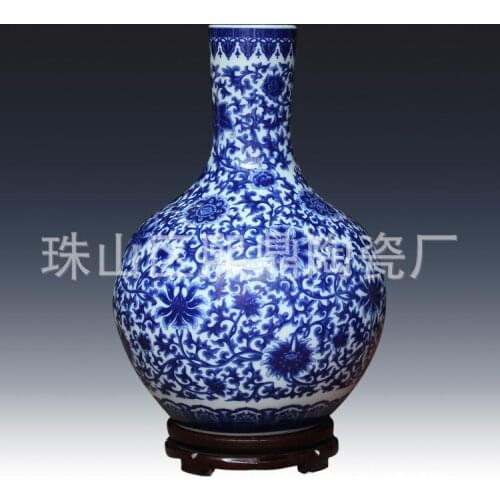 Jingdezhen ceramic crafts upscale celestial blue vase Jingdezhen Ceramic vase wholesale factory direct