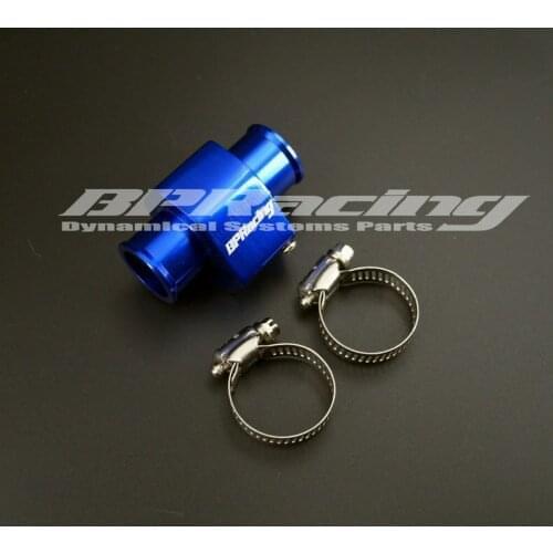 Universal 28mm Alloy Water Temp Joint Pipe Sensor Gauge Radiator Hose Adapter + Clamps
