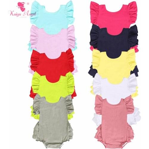 Kaiya Angel Hot Sale Newborn Baby Girls Summer Clothes Multiple Colors Available Accept Custom Model Boutique Toddler Romper