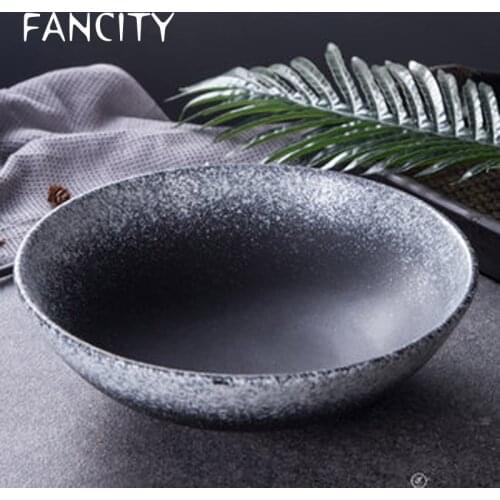 FANCITY Japanese-style creative ceramic large bowl pickled cabbage fish bowl spicy fragrant pot bowl ramen bowl soup bowl