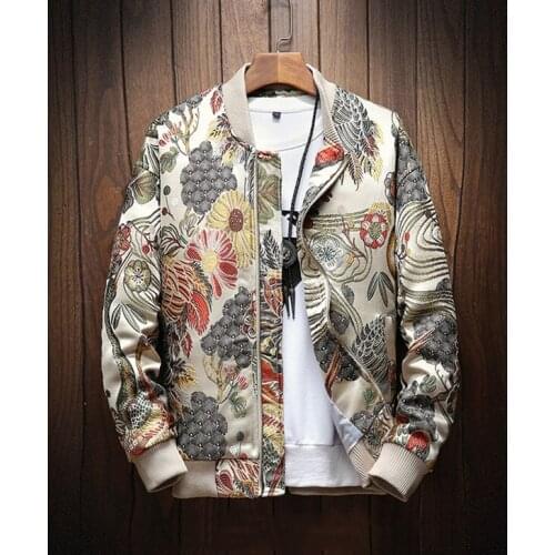 Japanese Embroidery Men Jacket Coat Man Hip Hop Streetwear Men Jacket Coat Bomber Jacket Men Clothes Sping Autumn Winter 2021