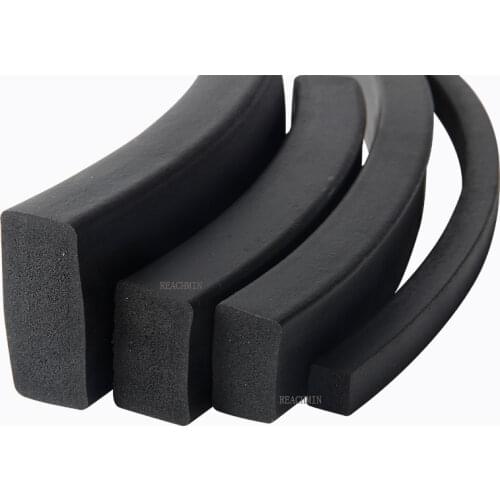 EPDM Rubber Foam Sponge Bar Seal Strip Flat 2 3 5 8 10 15 20 25 30 x 8 10 15 20 25 30 35 40 45 50mm 3 Meter Black