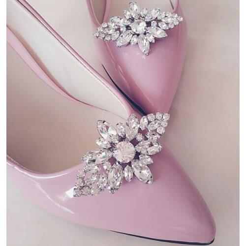 Fashion Korean Style Shinning White Rhinestone Shoelaces Shoe Decoration Easy Clip Shoes Accessories One Pair Free Shipping