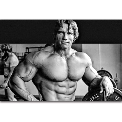 MQ1175 Arnold Schwarzenegger Bodybuilding Fitness Gym Hot New Art Poster Top Silk Light Canvas Home Decor Wall Picture Printings