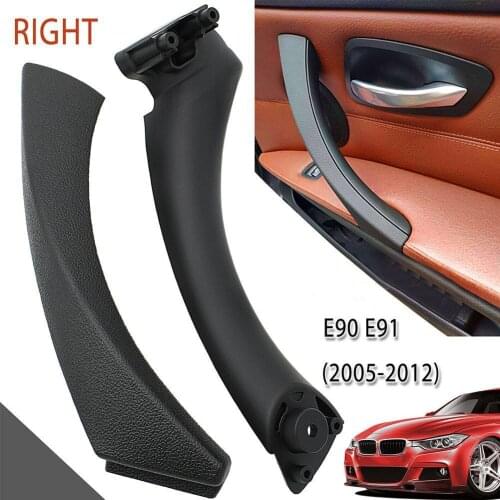 Black/ Beige Inner Door Handle Car Inner Door Panel Handle Pull Trim Cover For BMW E90 E91 Interior Door Handle
