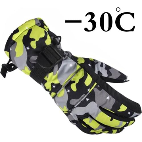 New Arrive winter waterproof ski gloves chidlren kids women men skiing gloves windproof breathable Camouflage pink S M L XL