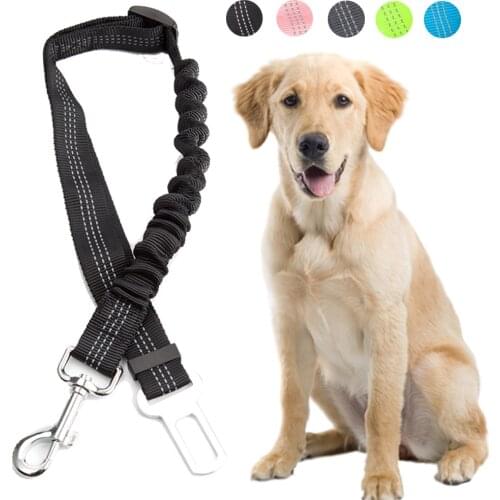 Upgraded Version of Reflective Pet Car Seat Belt, Elastic Buffer Safety Traction Rope