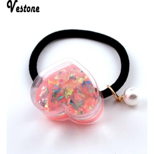 New style headband small fresh sequins hair ring / resin round personality hair rope rubber band hair accessorie-Colorful love