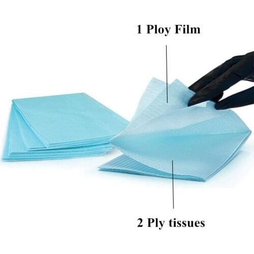 125 pcs Blue Tattoo Cleaning Wipes Disposable Dental Piercing Bibs Waterproof Sheets Paper Tattoo Accessories