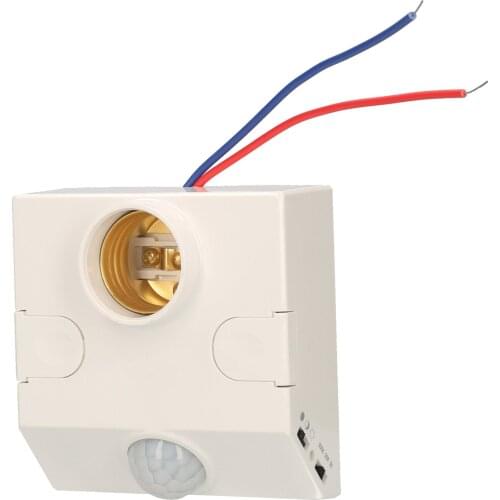 PIR Motion Sensor Lampholder E27 Live Line & Zero Line Wired Motion Activated LED Bulb Lamp Base Body Induction Detector Indoor