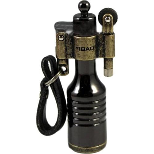 Retro black portable kerosene metal wheel oil lighter,Bottle shape Crafts cigarette lighter,Pendant