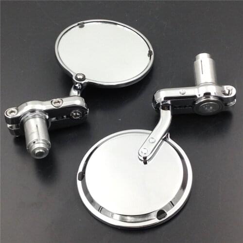 Aftermarket free shipping motorcycle accessories retroviseur moto 1 inch Bar End Mirrors CHROMED