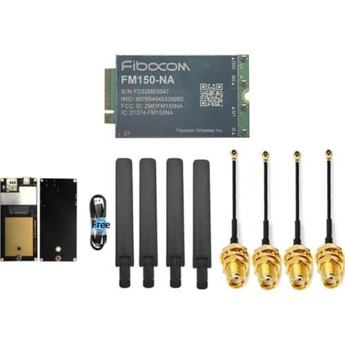 Qualcomm SDX55 chippest Fibocom FM150-NA M.2 5G module North America with 5G M.2 to Type-C adapter 5G antenna MHF4 to SMA cable