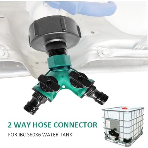 Garden Tap IBC Water Tank 2-Way Splitter Hose Lock Connector Adaptor Adjustable Garden Hose Pipe Water Connectors