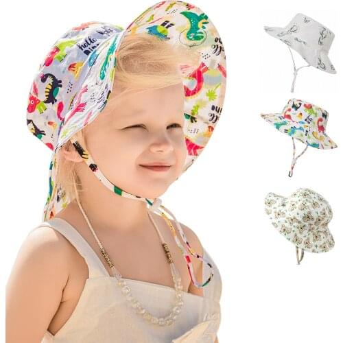 Cute Baby Hat Spring Summer Cartoon Kids Hat for Girls Boys Bucket Hat Cotton Unisex Kids Accessories Children Cap 1 PC