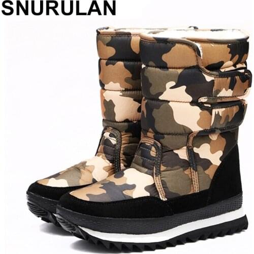 SNURULAN Womens winter boots; New Boots Insulated Ski Boots Women Warm Mid-Ankle Boots High Slip Cotton Shoes With Bottom