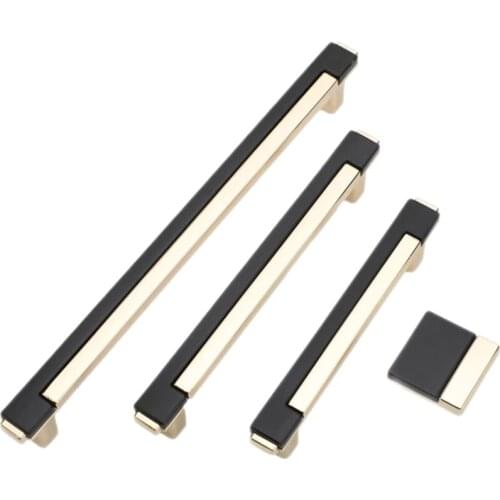 Moderne Garderobe Handvat Nordic Lade Wijnkast Deur Handvat Zwart Chroom Vierkante Meubels Handvat Hardware