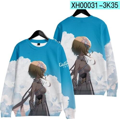 2021 genshin impact cosplay Hu Tao 3D Print O-neck Sweatshirt Hoodie Fashion Long Sleeve Sweatshirts Streetwear teen pullover